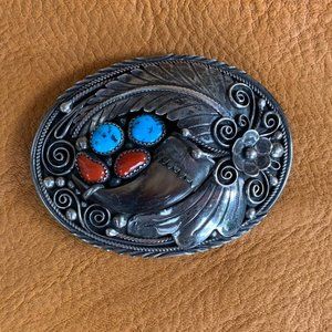 Vintage Navajo Sterling Silver Belt Buckle